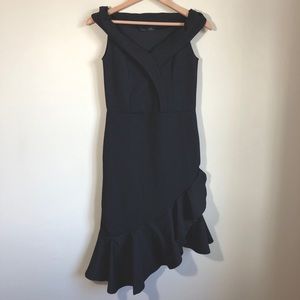 Suzy Shier black off-shoulder mermaid dress size small womens